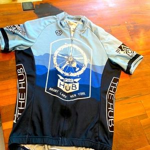 Navy Blue Short Sleeve Cycling Medium Jersey